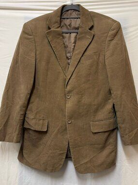 VTG Blokecore Massimo Genni Corduroy Blazer Sport Jacket Size 38R Tan